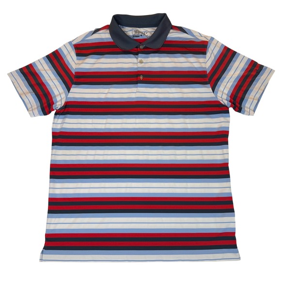 Nike Other - NIKE Golf Polo Shirt Men's Striped Red Blue White Short Sleeve Dri-Fit Casual XL